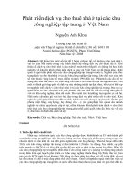Phát triển dịch vụ cho thuê nhà ở tại các khu công nghiệp tập trung ở việt nam