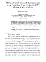 Những điều chỉnh chính sách thương mại quốc tế của trung quốc từ sau khi gia nhập WTO đến nay và gợi ý việt nam