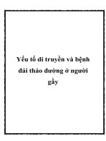 Tài liệu Yếu tố di truyền và bệnh đái tháo đường ở người gầy pdf