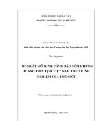 đề xuất mô hình cảnh báo sớm khủng hoảng tiền tệ ở việt nam theo kinh nghiệm của thế giới