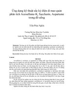 Ứng dụng kỹ thuật sắc ký điện di mao quản phân tích acesulfame k, saccharin, aspartame trong đồ uống