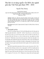 Thu hút và sử dụng nguồn vốn ODA cho ngành giáo dục việt nam giai đoạn 1993 – 2010