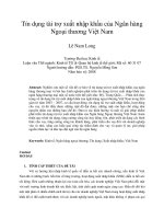 Tín dụng tài trợ xuất nhập khẩu của ngân hàng ngoại thương việt nam