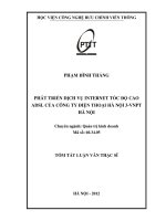Phát triển dịch vụ internet tốc độ cao ADSL của công ty điện thoại hà nội 3 VNPT hà nội