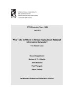 Tài liệu Who Talks to Whom in African Agricultural Research Information Networks? ppt