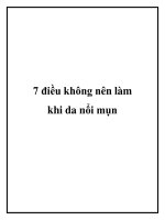 Tài liệu 7 điều không nên làm khi da nổi mụn ppt