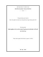 Kinh nghiệm xử lý nợ xấu từ một số quốc gia trên thế giới và đề xuất