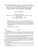Rèn luyện năng lực tự học cho học sinh thông qua dạy học nội dung bất đẳng thức trong chương trình toán trung học phổ thông
