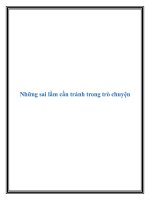 Tài liệu Những sai lầm cần tránh trong trò chuyện docx