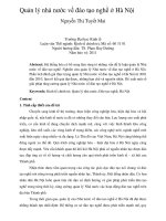 Quản lý nhà nước về đào tạo nghề ở hà nội