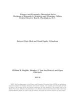 Tài liệu Finance and Economics Discussion Series Divisions of Research & Statistics and Monetary Aﬀairs Federal Reserve Board, Washington, D.C.: Interest Rate Risk and Bank Equity Valuations doc