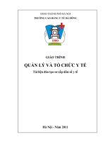 QUẢN LÝ VÀ TỔ CHỨC Y TẾ