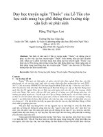 Dạy học truyện ngắn thuốc của lỗ tấn cho học sinh trung học phổ thông theo hướng tiếp cận lịch sử phát sinh