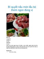 Tài liệu Bí quyết nấu món lẩu bò thơm ngon đúng vị pptx