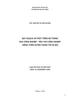 quy hoạch và phát triển hệ thống khu công nghiệp - tiểu thủ công nghiệp nông thôn huyện thanh trì hà nội