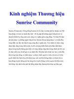 Tài liệu Kinh nghiệm Thương hiệu Sunrise Community doc