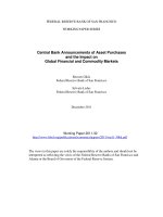 Tài liệu Central Bank Announcements of Asset Purchases and the Impact on Global Financial and Commodity Markets docx