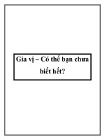 Tài liệu Gia vị – Có thể bạn chưa biết hết? doc