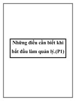 Tài liệu Những điều cần biết khi bắt đầu làm quản lý.(P1) potx