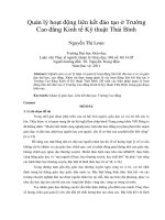 Quản lý hoạt động liên kết đào tạo ở trường cao đẳng kinh tế kỹ thuật thái bình