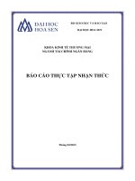 báo cáo thực tập nhận thức ngân hàng tmcp ngoại thương vietcombank - chi nhánh tp hcm