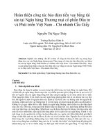Hoàn thiện công tác bảo đảm tiền vay bằng tài sản tại ngân hàng thương mại cổ phần đầu tư và phát triển việt nam – chi nhánh cầu giấy