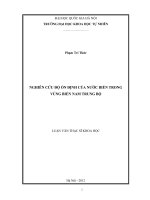 NGHIÊN CỨU ĐỘ ỔN ĐỊNH CỦA NƯỚC BIỂN TRONG VÙNG BIỂN NAM TRUNG BỘ