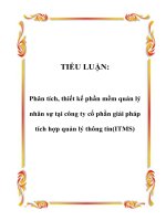 Tài liệu TIỂU LUẬN: Phân tích, thiết kế phần mềm quản lý nhân sự tại công ty cổ phần giải pháp tích hợp quản lý thông tin(ITMS) pptx