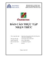 báo cáo thực tập nhận thức ngân hàng nông nghiệp và phát triển nông thôn việt nam chi nhánh quận 5