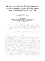 Thi hành pháp luật cổ phần hóa doanh nghiệp nhà nước trong quá trình cổ phần hóa công ty supe phốt phát và hóa chất lâm thao
