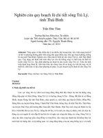 Nghiên cứu quy hoạch lũ chi tiết sông trà lý, tỉnh thái bình