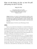 Khảo sát ảnh hưởng của bức xạ laser lên phổ phát quang của một số vật liệu