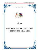 xử lý nước thải chế biến tôm, cua, ghẹ