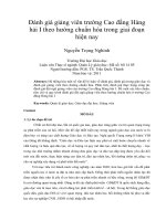 Đánh giá giảng viên trường cao đẳng hàng hải i theo hướng chuẩn hóa trong giai đoạn hiện nay