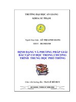 định dạng và phương pháp giải bài tập cơ học trong chương trình trung học phổ thông