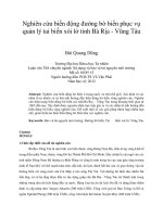 Nghiên cứu biến động đường bờ biển phục vụ quản lý tai biến xói lở tỉnh bà rịa   vũng tàu