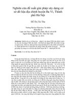 Nghiên cứu đề xuất giải pháp xây dựng cơ sở dữ liệu địa chính huyện ba vì, thành phố hà nội