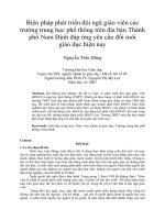 Biện pháp phát triển đội ngũ giáo viên các trường trung học phổ thông trên địa bàn thành phố nam định đáp ứng yêu cầu đổi mới giáo dục hiện nay