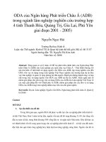 ODA của ngân hàng phát triển châu á (ADB) trong ngành lâm nghiệp (nghiên cứu trường hợp 4 tỉnh thanh hóa, quảng trị, gia lai, phú yên giai đoạn 2001   2005)