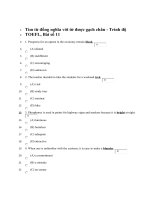 Tài liệu Tìm từ đồng nghĩa với từ được gạch chân - Trình độ TOEFL, Bài số 11 pdf