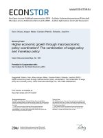 Tài liệu Higher economic growth through macroeconomic policy coordination? The combination of wage policy and monetary policy docx