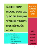 Các biện pháp thu hút FDI, thực tiễn một số quốc gia và việt nam