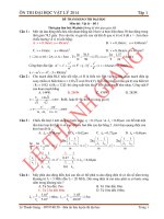 giải đề thi vât lý 2014 đề 1
