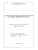 Tài liệu Luận văn:KỸ THUẬT GIẤU TIN THUẬN NGHỊCH TRONG ẢNH BẰNG HIỆU CHỈNH HỆ SỐ WAVELE pdf