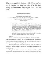 Ứng dụng mô hình hydrus – 1d để mô phỏng sự di chuyển của kim loại nặng (cu, pb, zn) trong đất lúa xã đại áng, huyện thanh trì, hà nội