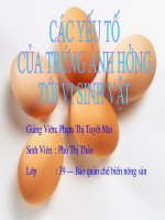 Tài liệu Các yếu tố của trứng ảnh hưởng tới Vi Sinh Vật docx