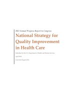 Tài liệu 2012 Annual Progress Report to Congress National Strategy for Quality Improvement in Health Care pdf