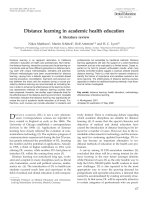 Tài liệu Distance learning in academic health education: A literature review pdf