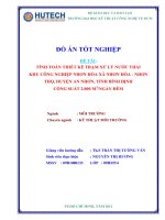 tính toán thiết kế trạm xử lý nước thải khu công nghiệp nhơn hõa xã nhơn hõa - nhơn thọ, huyện an nhơn, tỉnh bình định công suất 2.000 m3ngày đêm