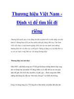 Tài liệu Thương hiệu Việt Nam Định vị để tìm lối đi riêng pptx